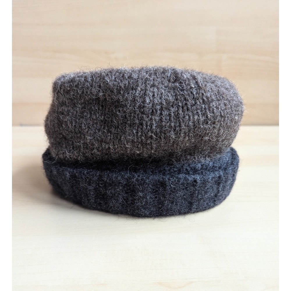 Everest Designs Dapper Don Made in Nepal Fleece Lined Wool Hat Grey Brown - Picture 6 of 12